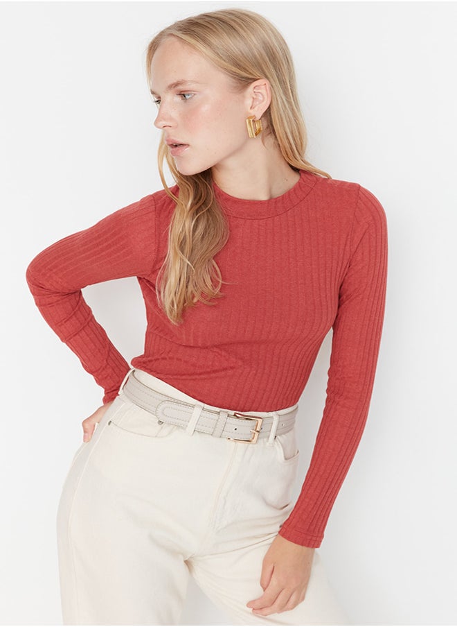 trendyol - Tile High Collar Ribbed Flexible Slim Fit Knitted Blouse TWOAW20BZ0200 - Image 1