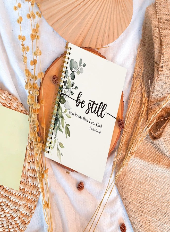 OXW Spiral Bible Journal Notebook, Christian Scripture Prayer Journal Gifts for Women Men Church Notes, Bible Study Supplies Notebook for Bible Notes, PSALM 46:10, Hardcover Lined Notebook 5.5 x 8.3 - Image 2