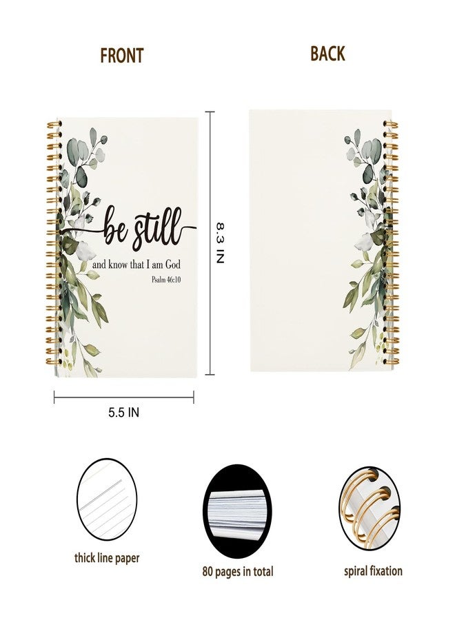 OXW Spiral Bible Journal Notebook, Christian Scripture Prayer Journal Gifts for Women Men Church Notes, Bible Study Supplies Notebook for Bible Notes, PSALM 46:10, Hardcover Lined Notebook 5.5 x 8.3 - Image 4