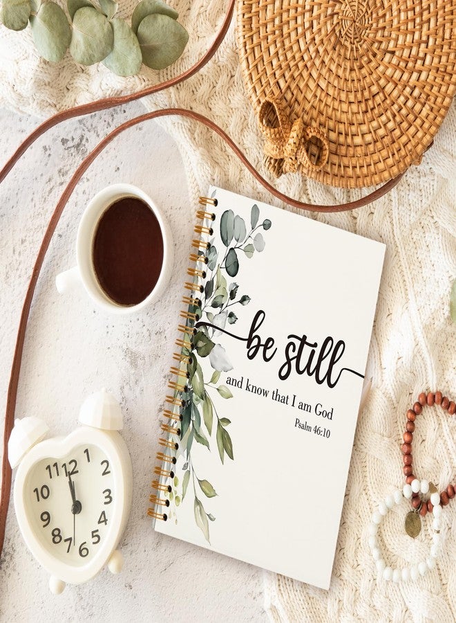 OXW Spiral Bible Journal Notebook, Christian Scripture Prayer Journal Gifts for Women Men Church Notes, Bible Study Supplies Notebook for Bible Notes, PSALM 46:10, Hardcover Lined Notebook 5.5 x 8.3 - Image 3