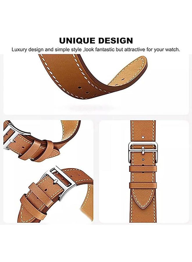 O Ozone Leather Bands For Samsung Galaxy Watch 7 6 5 4 FE 40mm 44mm 45mm/Galaxy Watch 6 4 43mm 47mm 42mm 46mm, 20mm Replacement Wristband - Brown - Image 5