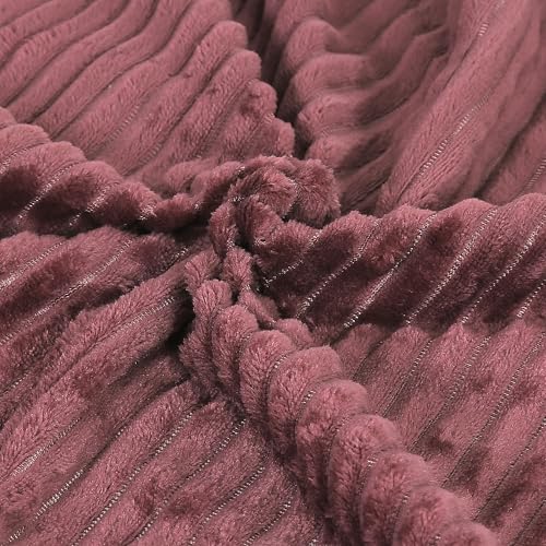 RD TREND® Cushion Cover Set of 5, Decorative Sofa Living Room Home Square Cushion Covers 16 Inch x 16 Inch, Aesthetic Corduroy Striped Double Sided (Wine,Pack of 5) - Image 2
