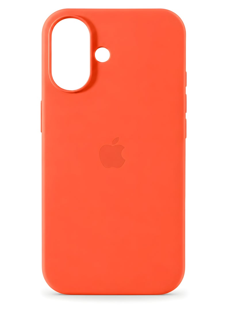 Silicone Case for iPhone 16 – Soft-Touch Shockproof Slim Protective Cover with Soft Inner Lining, Camera Protection & Anti-Slip Grip - Orange - Image 1