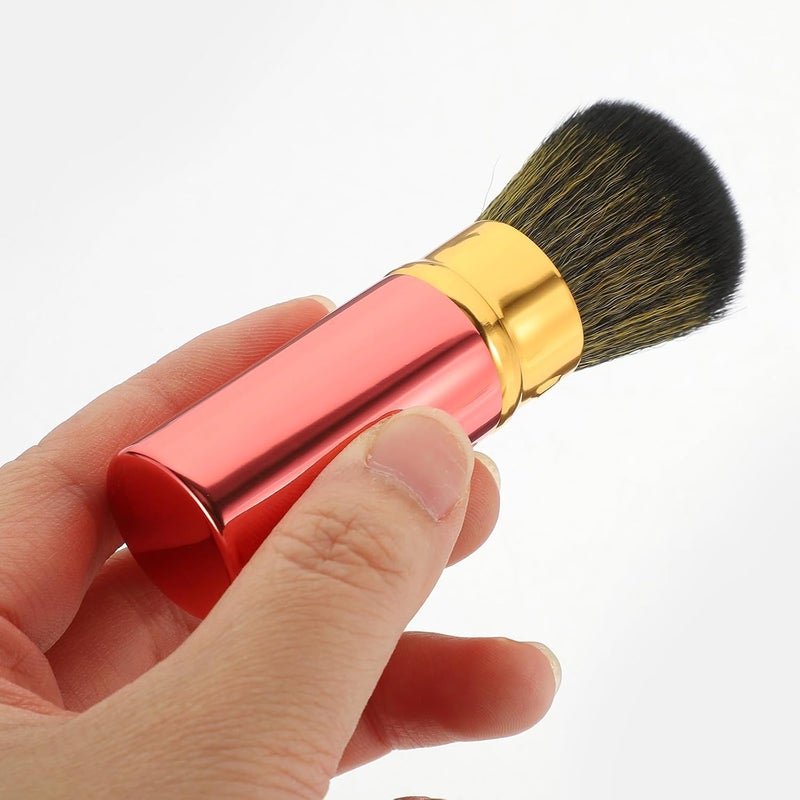 Cabilock 2pcs Retractable Blush and Pressed Powder Brush Set with Caps, Small Makeup Brushes for Women’s Portable Facial Powder and Highlighter Application - Image 4