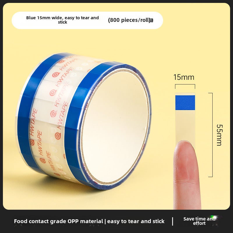 Generic Clear Easy-Tear Sealing Tape for Cup LidsBlue width 15mm easy to tear stickers (800 pieces/Roll) Blue width 15mm easy to tear stickers (800 pieces/Roll) 