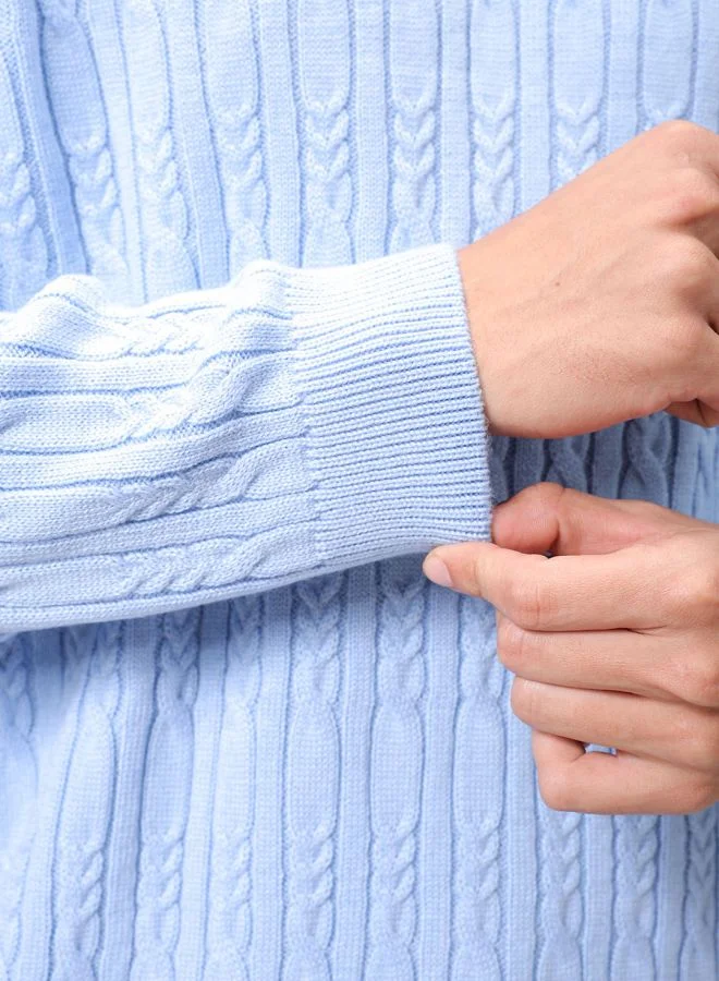 The Indian Garage Co Men Oversized Textured Crew Neck Sweater