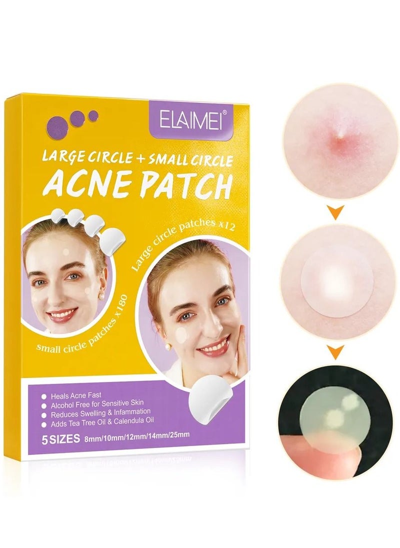 Elaimei 192 Pieces Acne Patches Cute Pimple Patches Pain and Scar Free Patches Acne Care Pimple Patch Absorbing Cover Acne Spot Treatment Stickers for Face & Skin Spot Patch Unisex  - Image 1