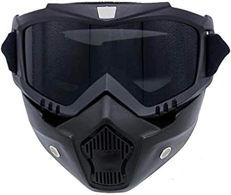 نظارات واقية لركوب الدراجات النارية للجنسين، خوذة مضادة للصدمات، نظارات أمان مقاومة للرمل (أسود، 7 بوصات)