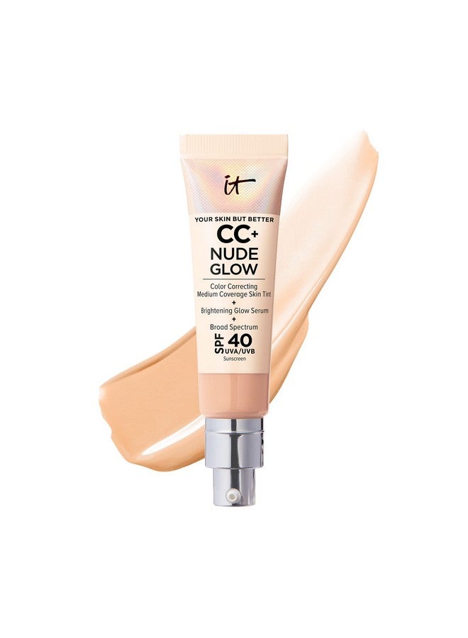 IT Cosmetics CC+ Nude Glow Lightweight Foundation + Glow Serum with SPF 40 - With Niacinamide, Hyaluronic Acid & Green Tea Extract - Neutral Medium - 1.08 fl oz - Image 1