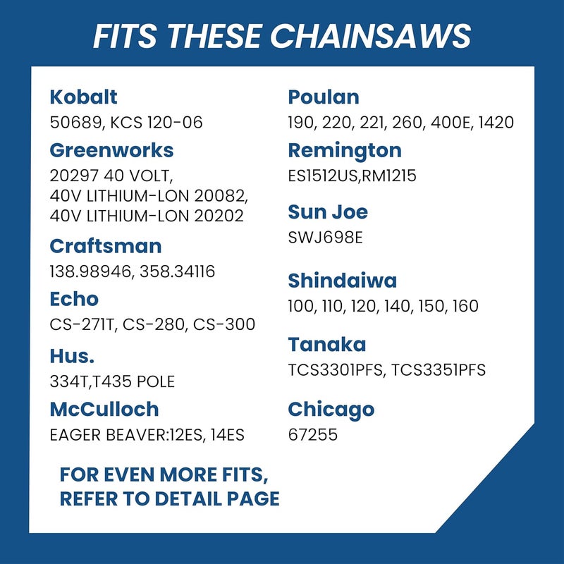 Zentop 12 Inch Chainsaw Chain, 3 Pack, 3/8" LP Pitch, .050" Gauge, 45 Drive Links, Fits Echo, Greenworks, Craftsman and More- S45. - Image 4