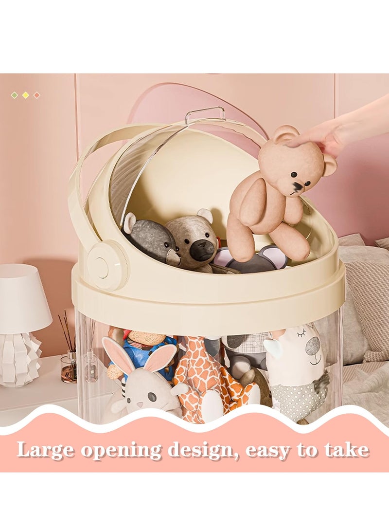 XiuWoo Stuffed Animal Storage Tube, Toy Storage Tube with Zipper LED Light, Vertical Toy Display Organizer, Toy Display Bucket with Lid, Space-Saving Toy Tower for Kids Room, Pink, 172cm  - Image 3
