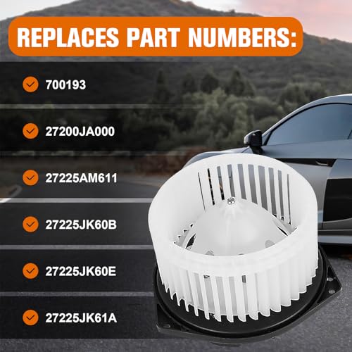 TeukRiGa Heater Blower Motor Assembly Left-Hand Drive fit Infiniti and Nissan Vehicles- Maxima,Altima,Murano,350Z,FX35,G35,G37,E35,Replaces 700193,27200-JA000,75850 - Image 3