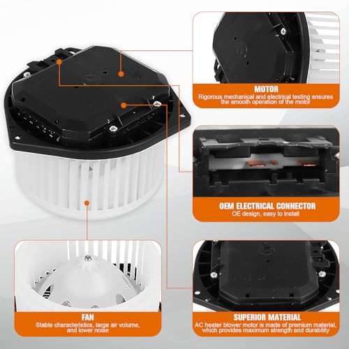 TeukRiGa Heater Blower Motor Assembly Left-Hand Drive fit Infiniti and Nissan Vehicles- Maxima,Altima,Murano,350Z,FX35,G35,G37,E35,Replaces 700193,27200-JA000,75850 - Image 4
