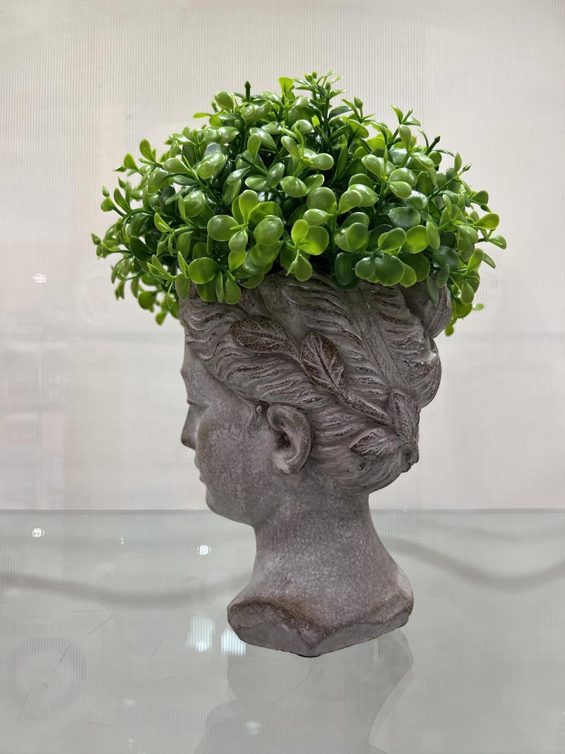 Abbott Collection Goddess Head Wall Planter â€“ Extra Small Cement Indoor and Outdoor Planter Pot â€“ Grecian Woman Statue Head Planter for Flowers and Succulents (Grey, 6.5" Tall, 2.75" Opening) - Image 5