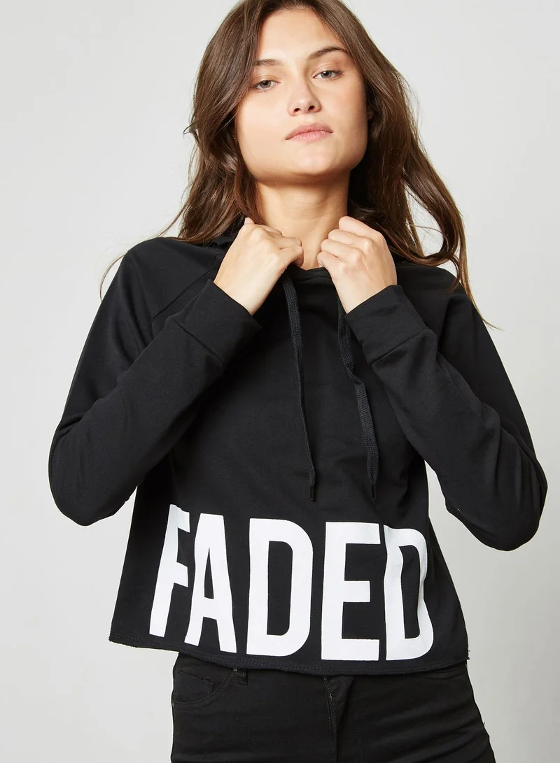 Ginger Slogan Hem Hoodie