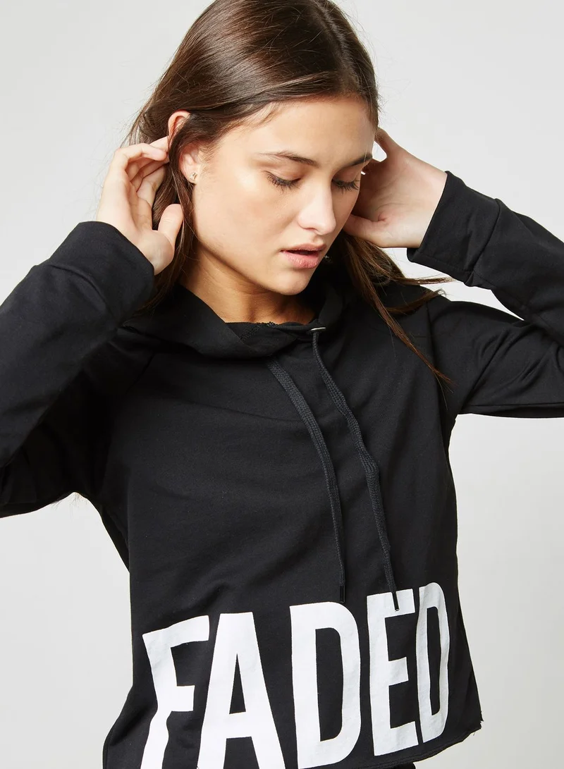 Ginger Slogan Hem Hoodie