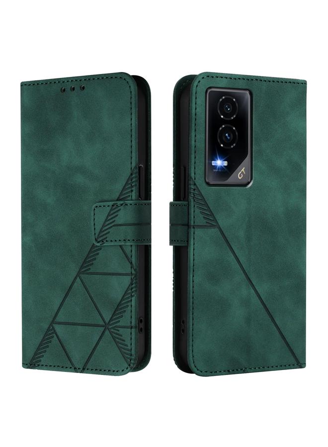 Green Tiger Case For Honor GT Crossbody 3D Embossed Flip Leather Phone Case - Image 2