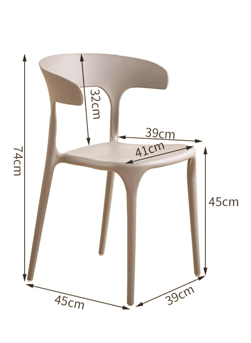 LANNY Jeffcoco Furniture Modern Mid Century Premium Plastic Chair,Curved Back Dining Chairs For Kitchen Garden Lounge Meeting Room,1 piece Beige  - Image 4