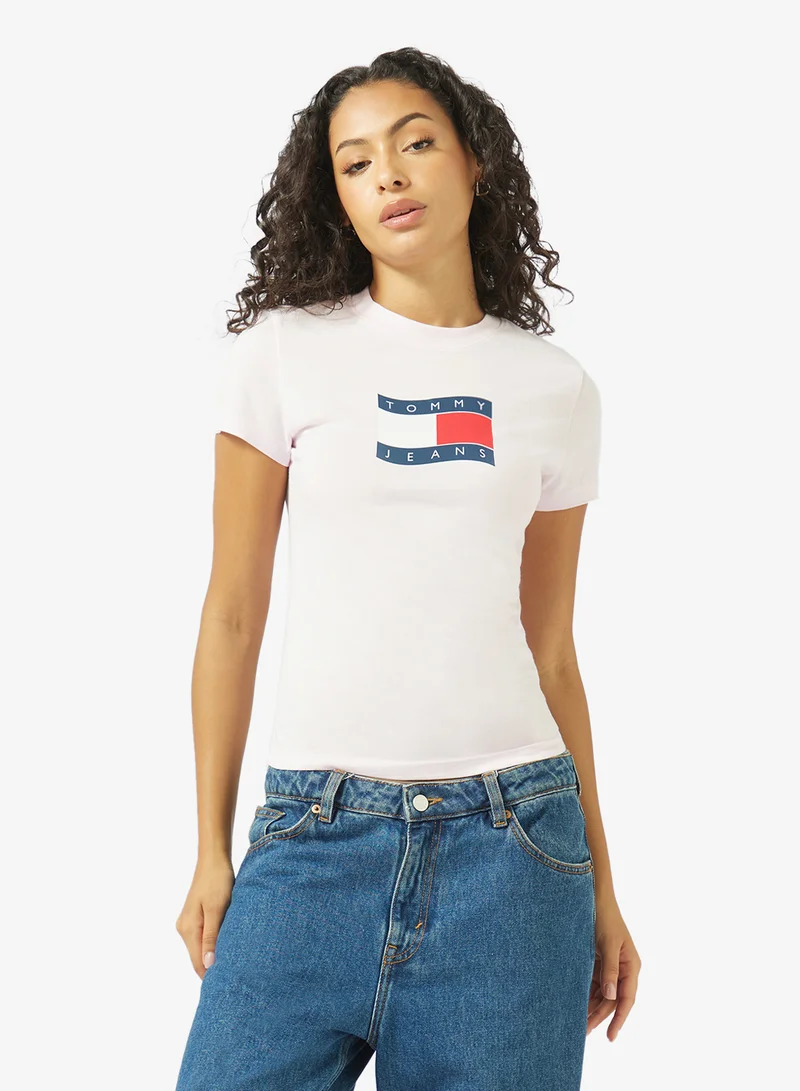 Casual  Slim Wavy Flag T-Shirt Ext