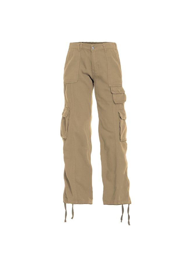 Multi-pocket Solid Color American Overalls Retro Straight Overalls Versatile Casual Loose Overalls