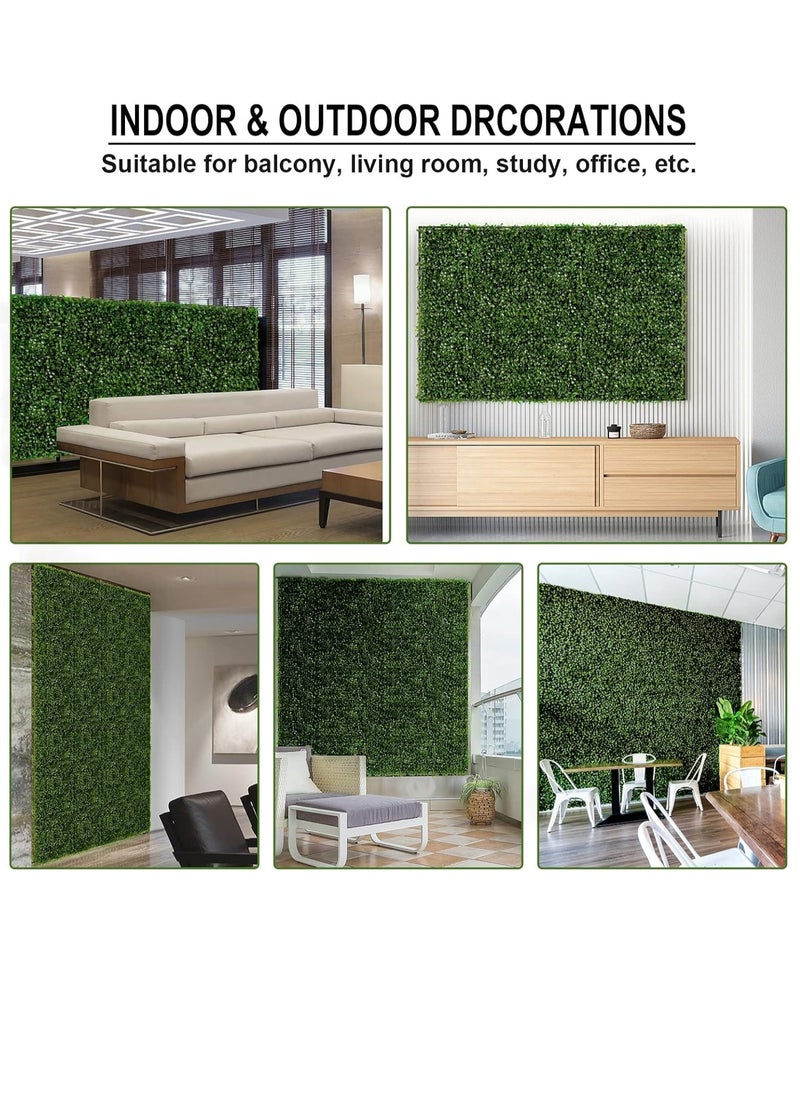 HOME TASTE 5-Pack 40x60cm Artificial Grass Panels | Realistic Green Wall for Indoor & Outdoor Privacy | Low-Maintenance Faux Grass Fence for Garden, Balcony, Villa  - Image 3