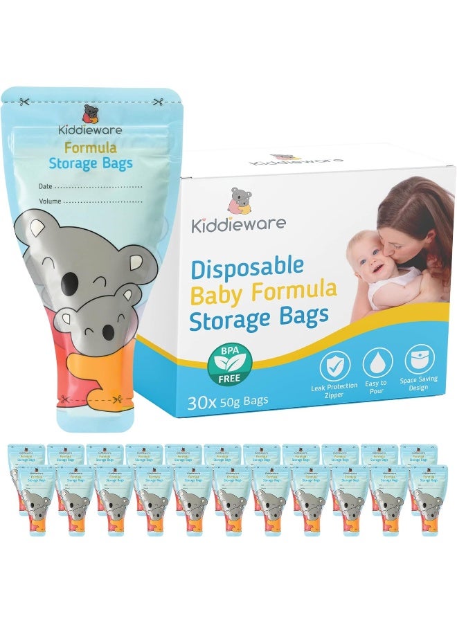 Kiddieware 30 pack Baby Formula Storage Bags Dispenser Disposable Baby Formula Container - Image 1
