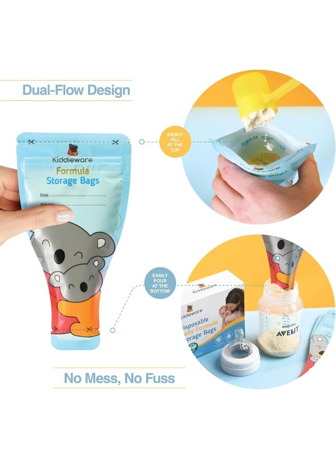 Kiddieware 30 pack Baby Formula Storage Bags Dispenser Disposable Baby Formula Container - Image 3