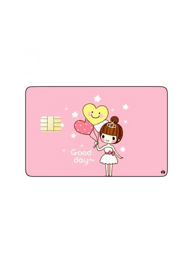 RKN PRINTED BANK CARD STICKER Cute Girl Drawing With Colorful Balloons - Image 2