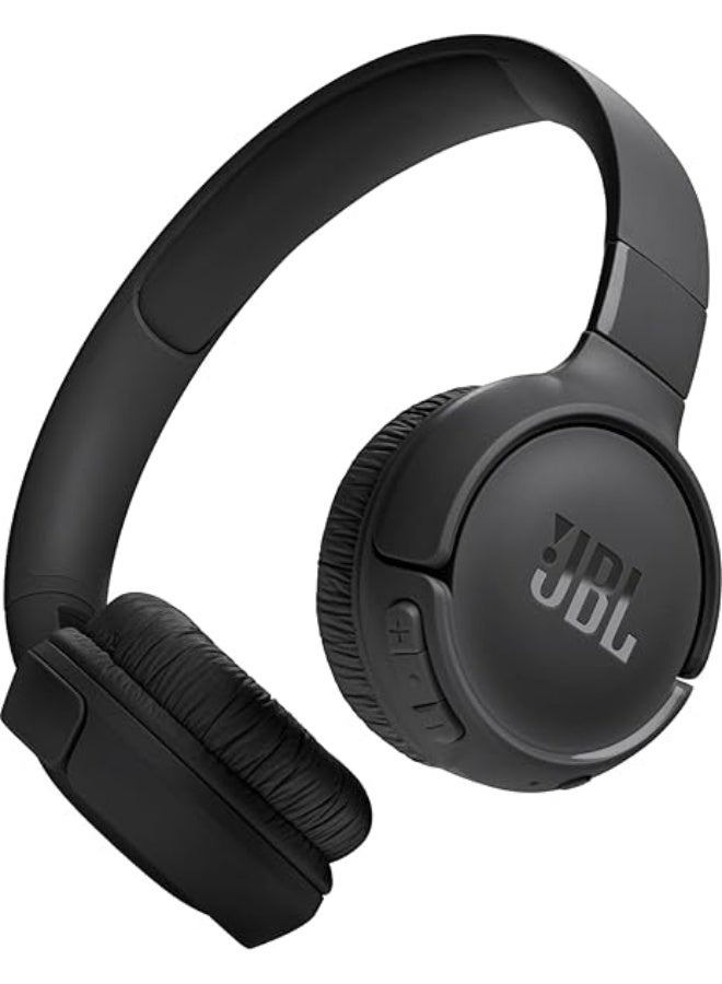 JBL Tune 520BT - Wireless On-Ear Headphones, Up to 57H Battery Life and Speed Charge, Lightweight, Comfortable and Foldable Design, Hands-Free Calls with Voice Aware (Black)