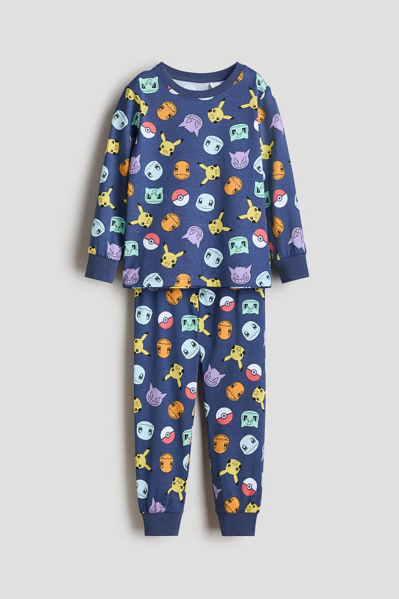 اتش اند ام بيجاما مطبوعة من نسيج الجيرسيه القطني