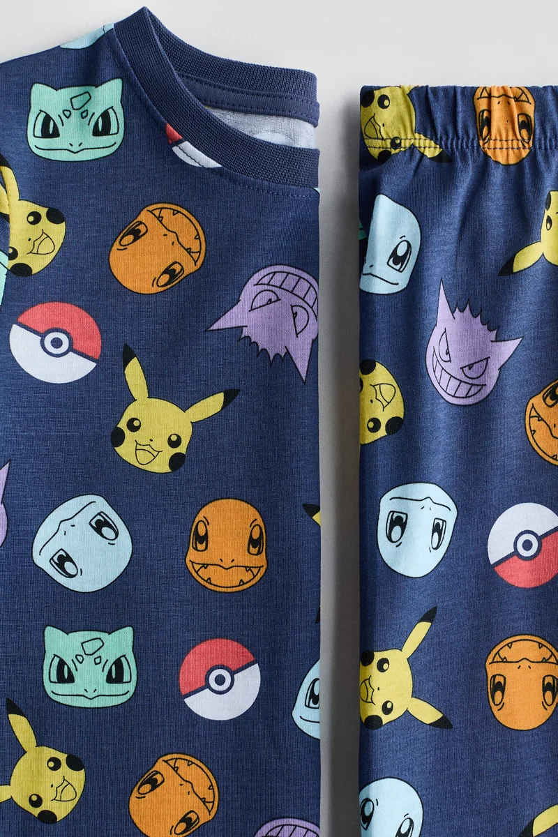 اتش اند ام بيجاما مطبوعة من نسيج الجيرسيه القطني