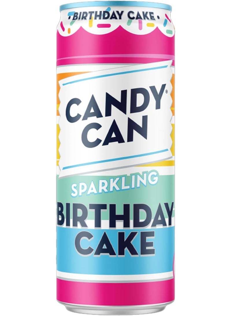 Candy Can Sparkling Birthday Cake Flavour Drink - Zero Sugar - 330 ml - Image 1