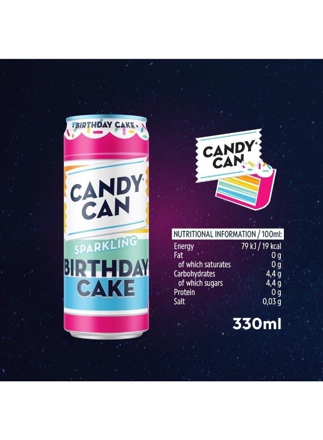 Candy Can Sparkling Birthday Cake Flavour Drink - Zero Sugar - 330 ml - Image 3