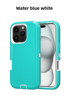 For Iphone 16promax Three-proof Mobile Phone Case Iph16plus Anti-drop Mobile Phone Case Hot Sale-Color:water Blue And White-Applicable Model:For Iphone16 Single Chassis