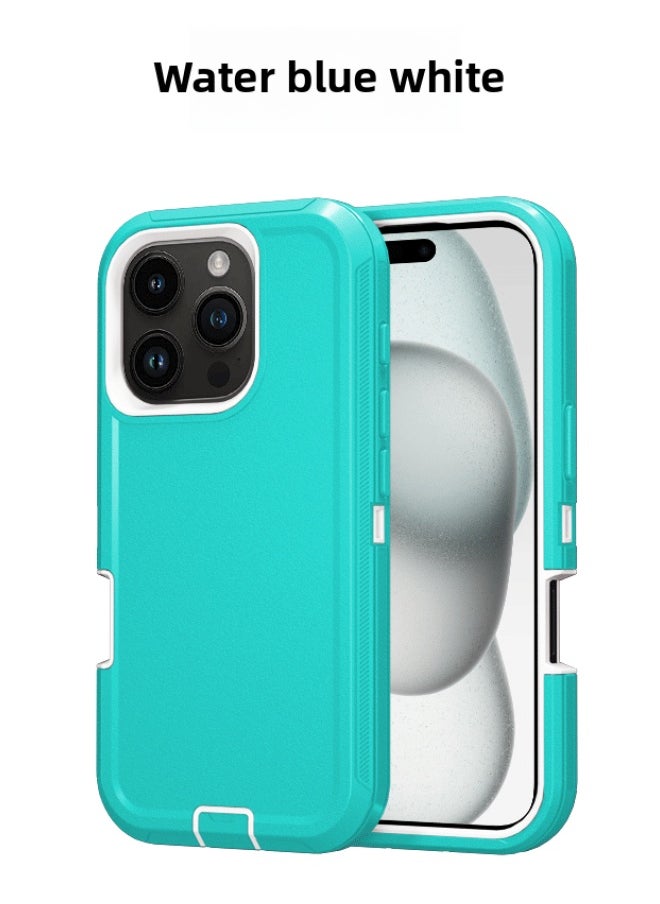 Generic - For Iphone 16promax Three-proof Mobile Phone Case Iph16plus Anti-drop Mobile Phone Case Hot Sale-Color:water Blue And White-Applicable Model:For Iphone16 Single Chassis - Image 1