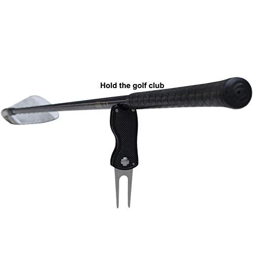 TuLick Divot Repair Tool with Magnetic Divot Tool, Golf Divot Repair Tool Made of Metal, Golf Divot Tool Foldable Design (Black) - Image 5