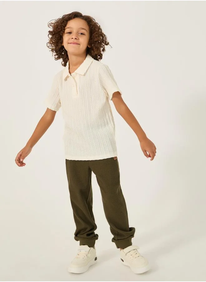 Styli Styli Textured Knit Polo T-Shirt