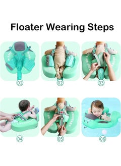 LIMOS Baby Floater Swim Trainer Solid Infant Pool Float Ring with Canopy (Lion Blue)  - Image 5