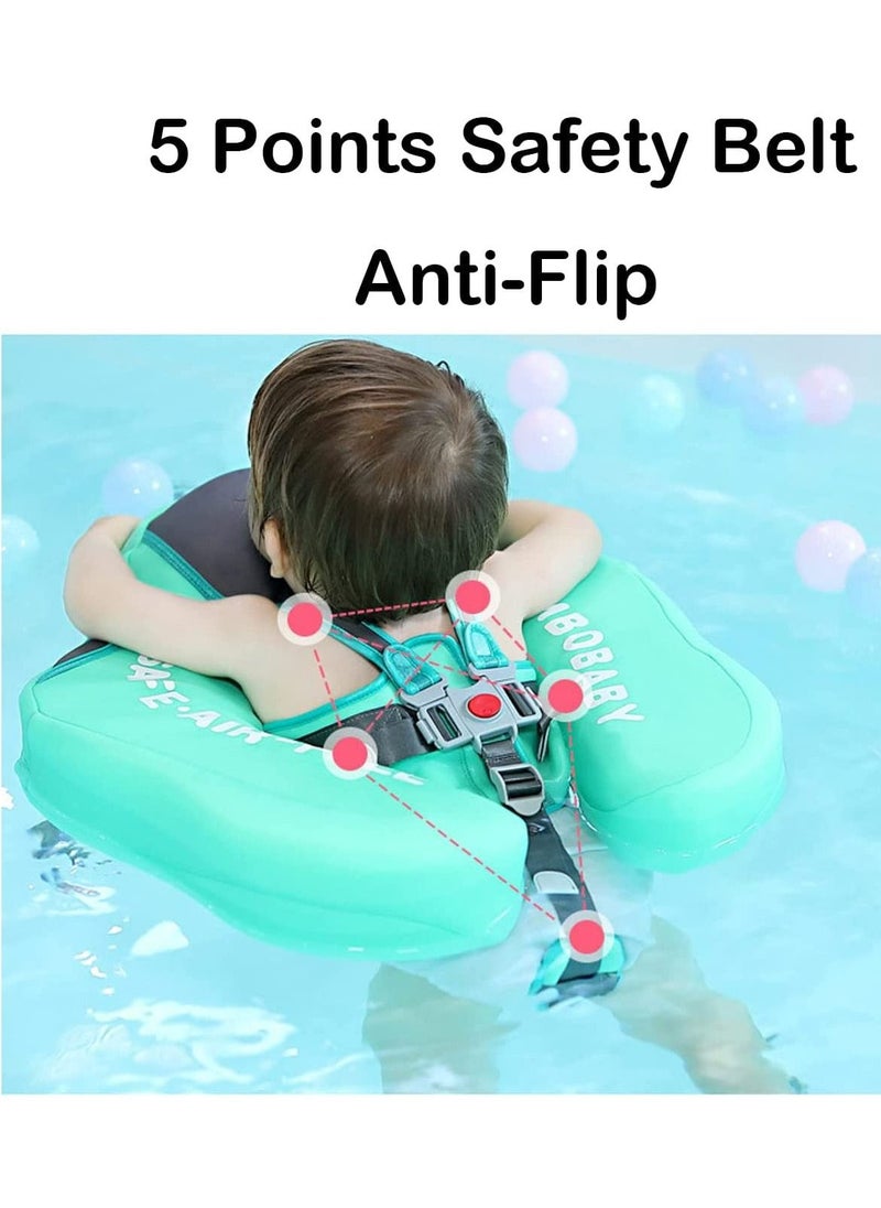 LIMOS - Baby Floater Swim Trainer Solid Infant Pool Float Ring with Canopy (Lion Blue) - Image 1
