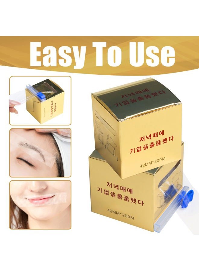 fenshine 2 عبوات فيلم حافظة للتخلص من لفائف الحواجب البلاستيكية مع الميكروبليدنج لمستحضرات التجميل الدائمة للحواجب والشفتين، شريط تغليف رول - Image 5