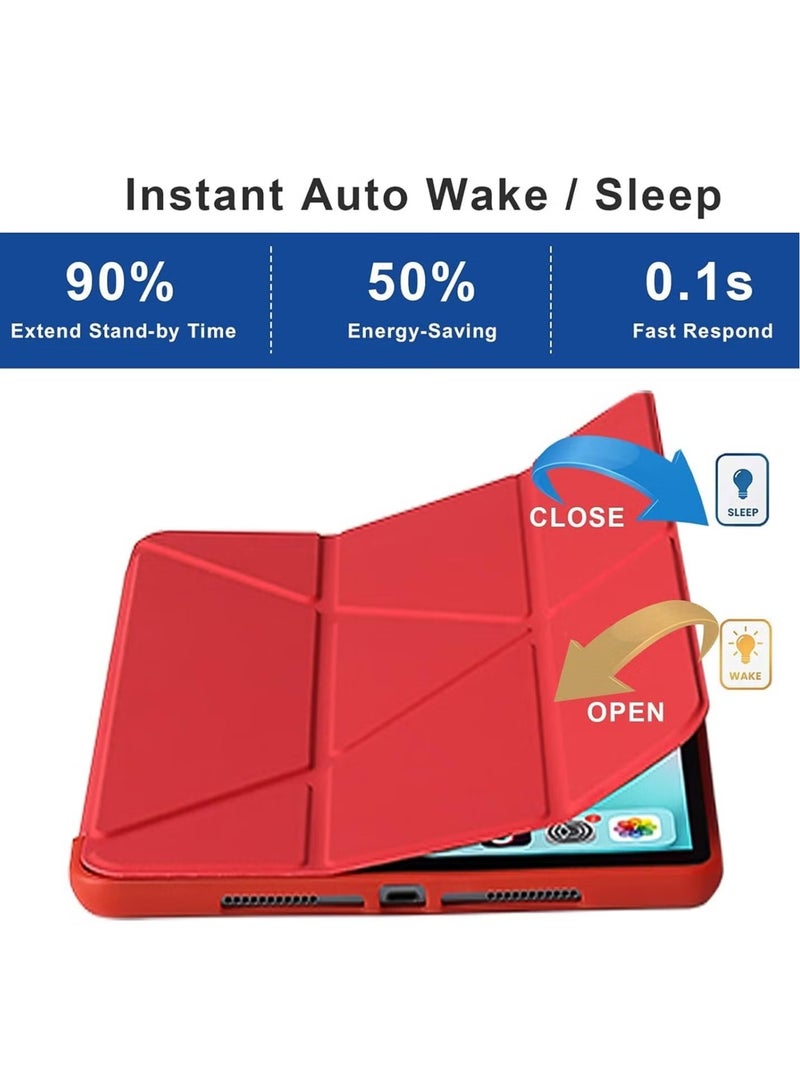 TIGER iPad 10.2 Inch Case – For iPad 9th Generation 2021, iPad 8th Generation 2020, iPad 7th Generation 2019 – 5-in-1 Viewing Angles, Auto Wake/Sleep, Soft Back Cover, Red – Lightweight, Durable, Stylish Protection - Image 3