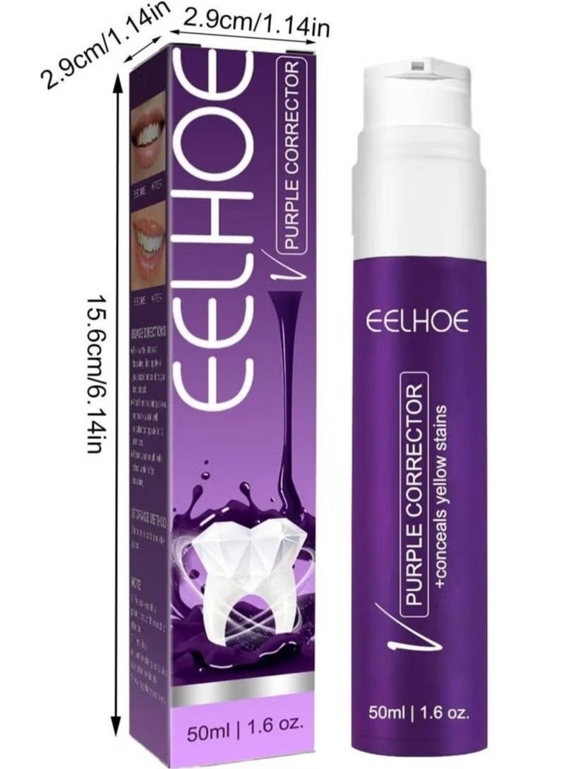 EELHOE 50ml Color-Correcting Whitening Toothpaste: Corrects Tooth Color, Removes Yellow Stains, Effectively Cleans Teeth, and Cares for Oral Health - Image 4