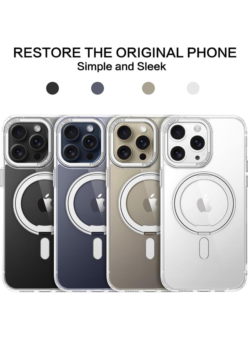 Rock Pow Case for iPhone 15 Pro [360° Ring Stand] [Compatible with Magsafe] Shock Proof Drop Protection Non-Yellowing Magnetic 15 Pro Phone Case for Men Women- Easy-Relax Series  - Image 2