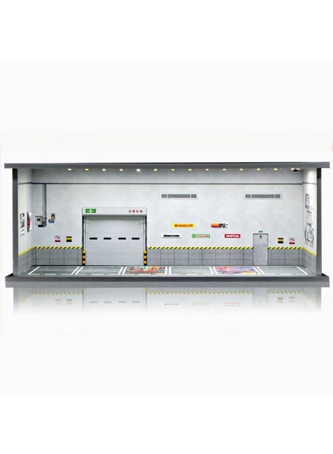 Saichotoy Display Case for Hot Wheels: Stackable Parking Garage for 1/64 Scale Matchbox Toy Car, Foamboard Storage for Monster Trucks with LED Light and Acrylic Cover, Depot - Image 1