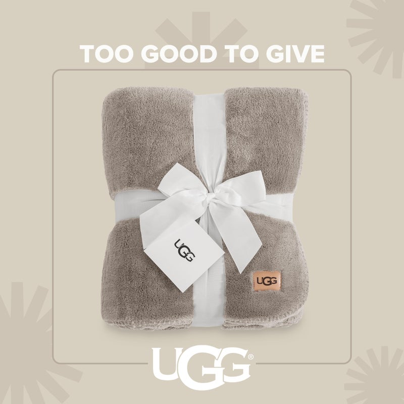 UGG Whitecap Fleece Throw Blanket, Soft Fluffy Blankets for Couch or Bed, Home Decor, Luxury Plush Throw, Machine Washable, 50-inch x 70-inch, Light Grey Seal - Image 3