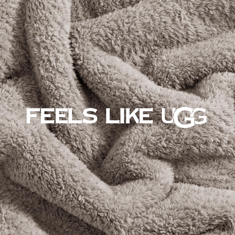 UGG Whitecap Fleece Throw Blanket, Soft Fluffy Blankets for Couch or Bed, Home Decor, Luxury Plush Throw, Machine Washable, 50-inch x 70-inch, Light Grey Seal - Image 4