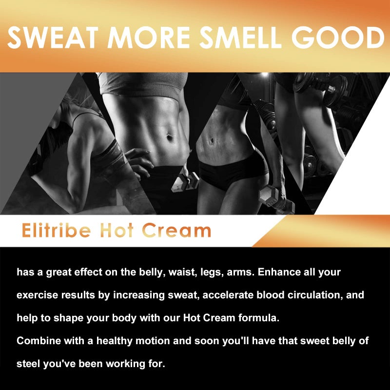 Elitribe Hot Cream Sweat Workout Enhancer Gel - Fat Burning, Cellulite & Firming Body Lotion for All Skin Types - 3.5 oz - Image 5