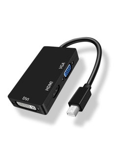 Suitable For Minidp To Hdmi Cable Interface VGA Adapter DVI HD Converter Mini Dp Female Lightning 2-Color:Black Minidp Three-in-one Converter
