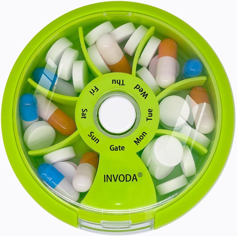 Weekly Pill Organizer 7 Compartments Daily Pill Box Travel Small Pill Container Portable Pill Case Fish Oil Supplements Vitamins Organizer