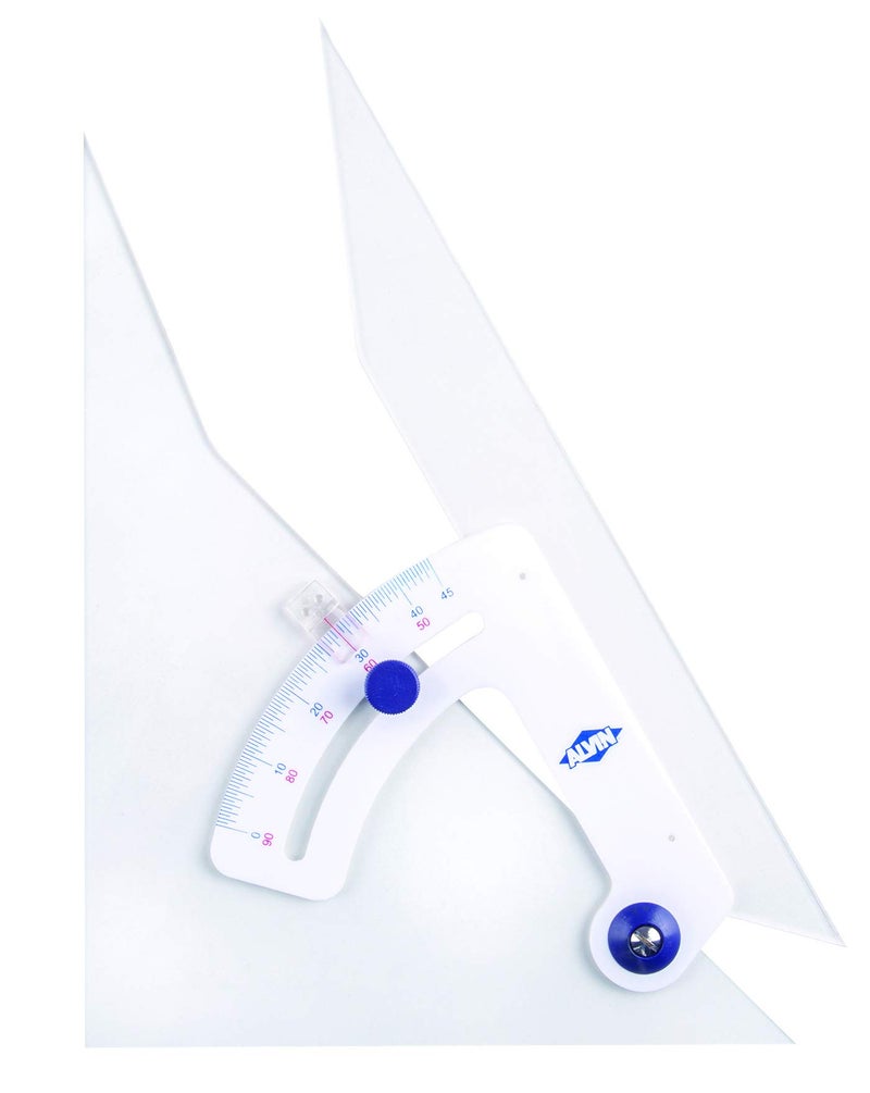 ALVIN Tru-Angle Adjustable Triangle 8" Model 108C Made of High Impact Acrylic with Aluminum Thumbscrew, Includes Nylon Storage Case, Perfect Tool for Students and Professionals - 8 Inches - Image 1